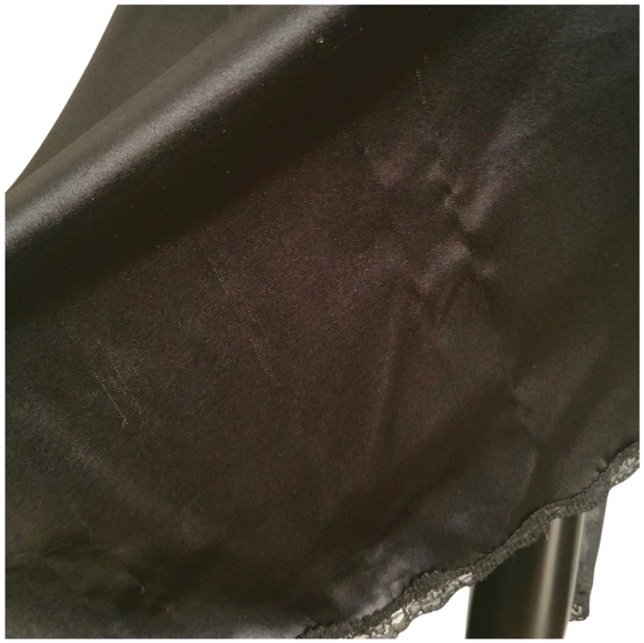 ABS 90s Y2K black Satin asymetrical maxi slip dress - Picture 5 of 6